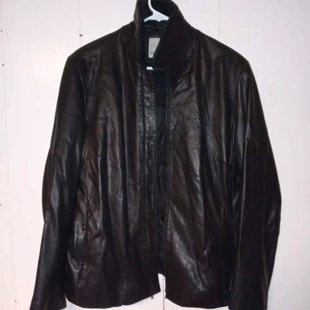 Annie klien leather coat
